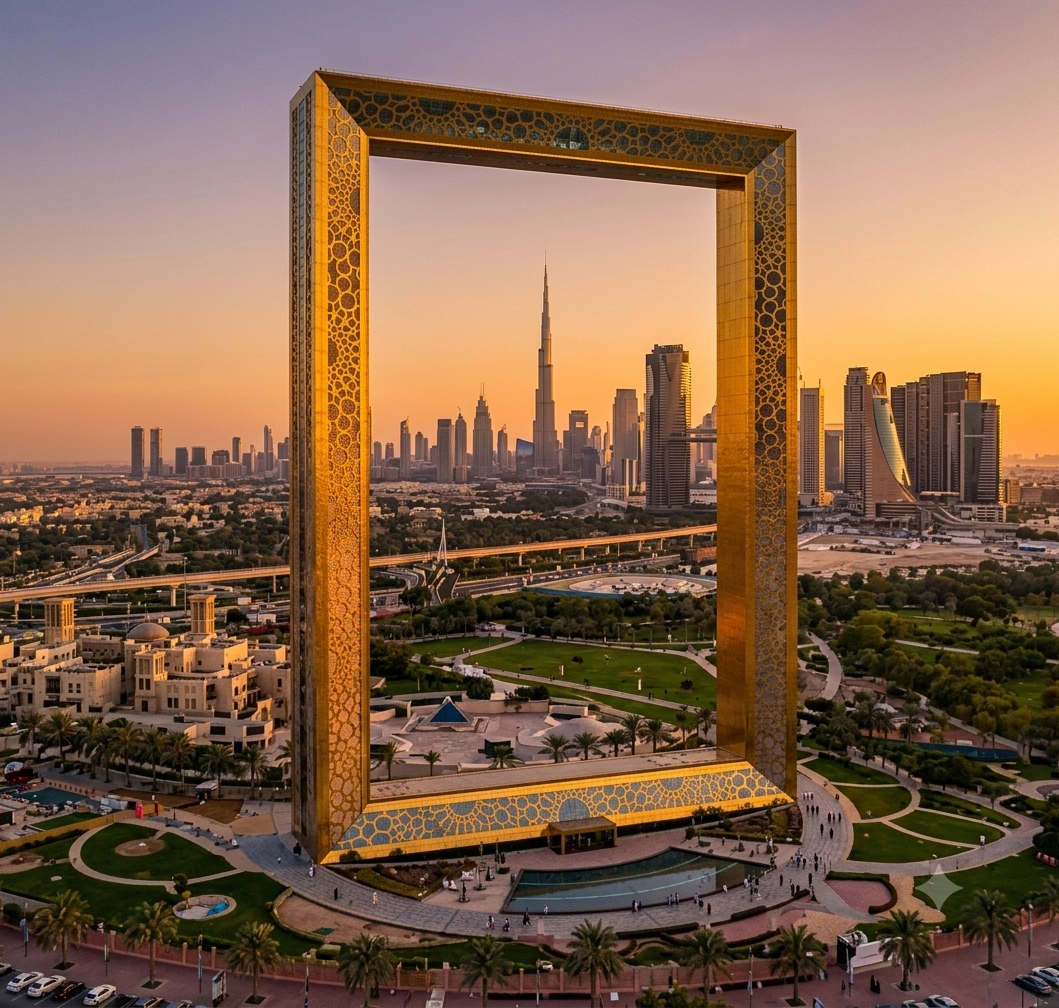 Dubai Frame com vista panorâmica da cidade