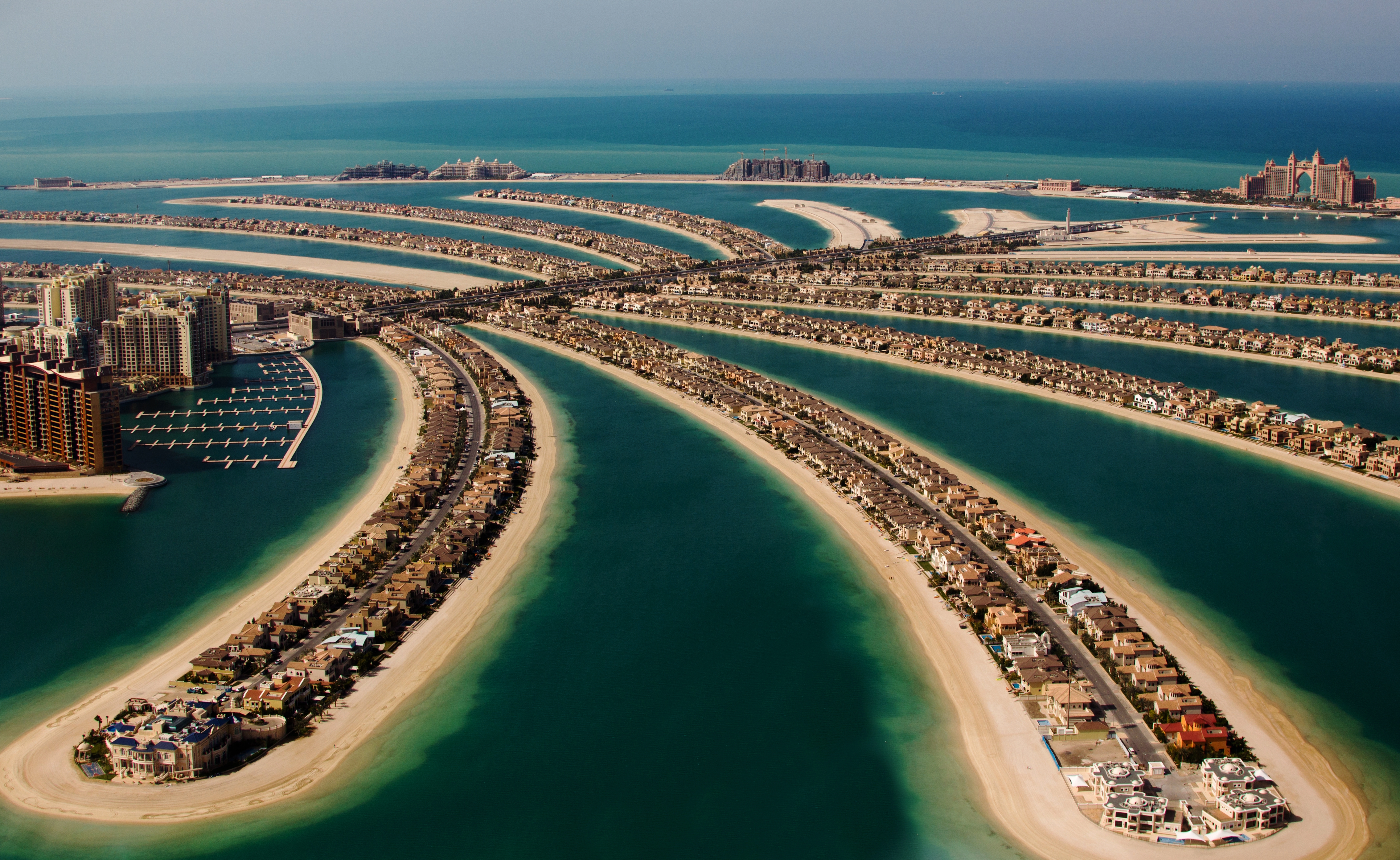 Palm Jumeirah vista do alto em Dubai