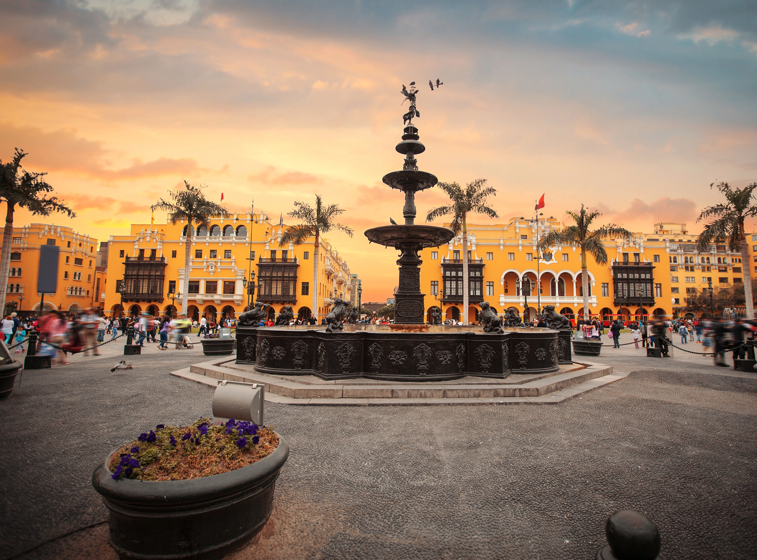 Centro Histórico de Lima com arquitetura colonial no Peru