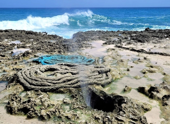Formação natural Hoyo Soplador no sul de San Andrés
