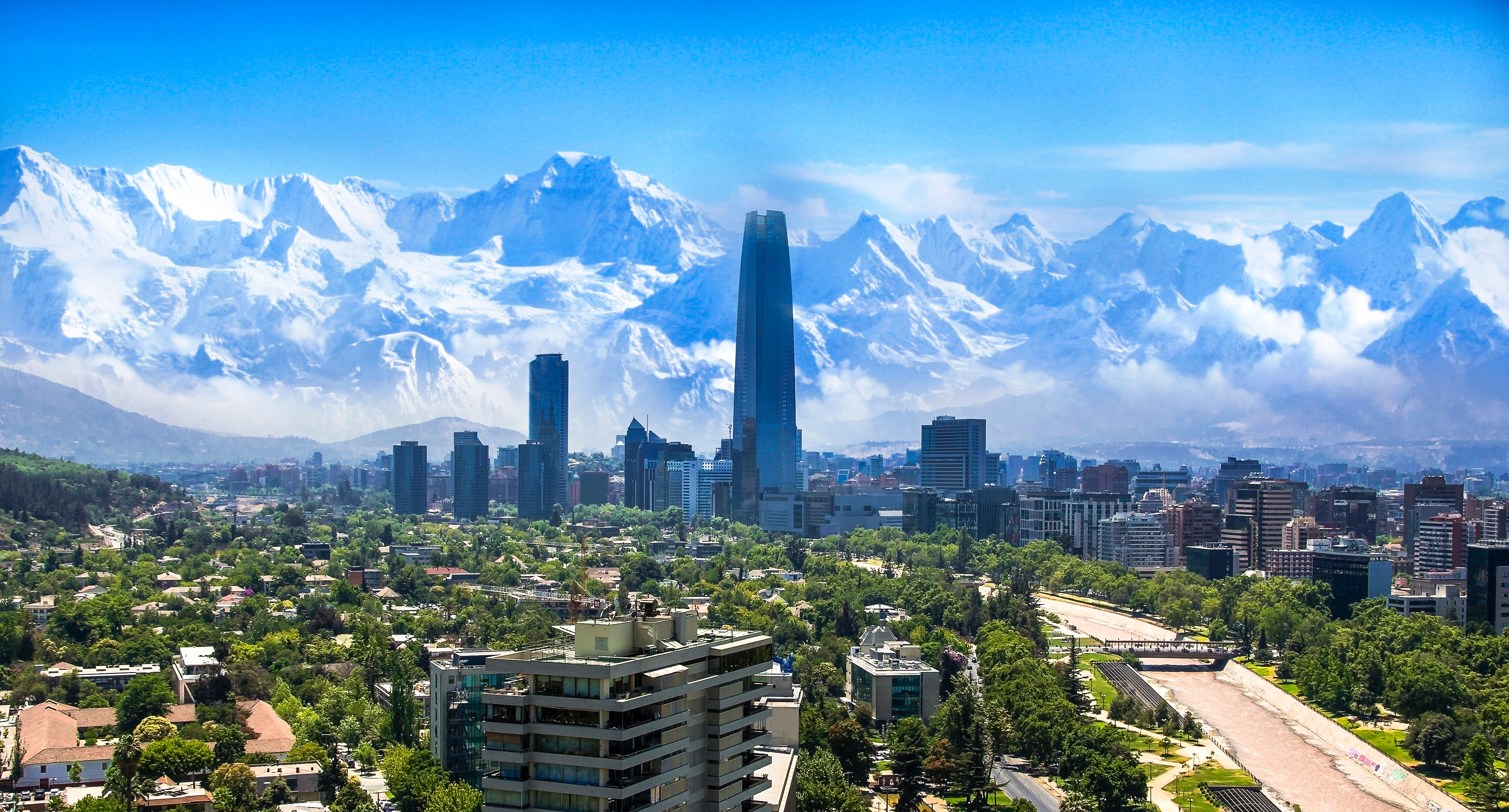 Ilustração de Santiago, Farellones e Valle Nevado no Chile